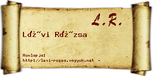 Lévi Rózsa névjegykártya